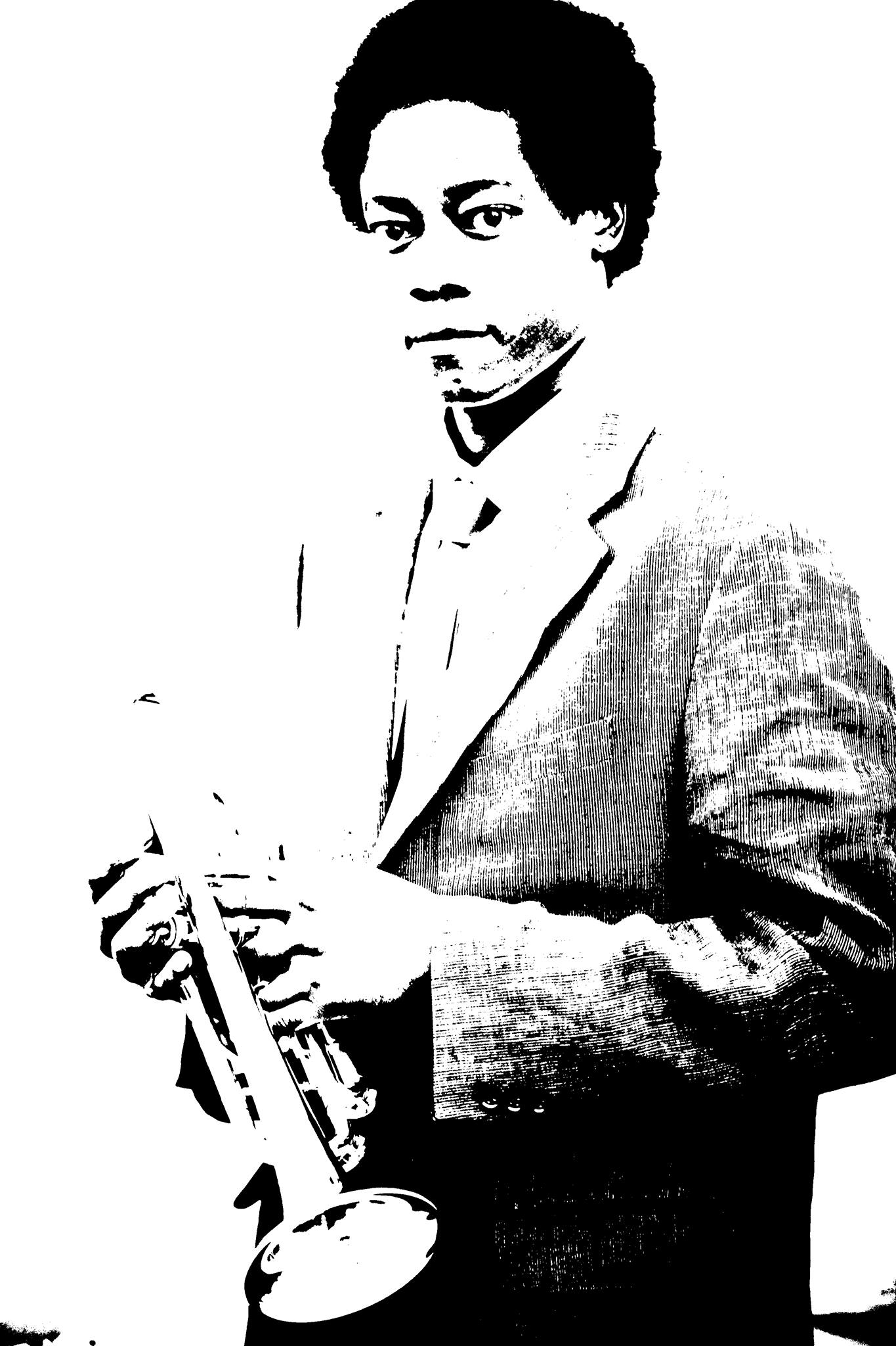 Trumpet portrait · B&W